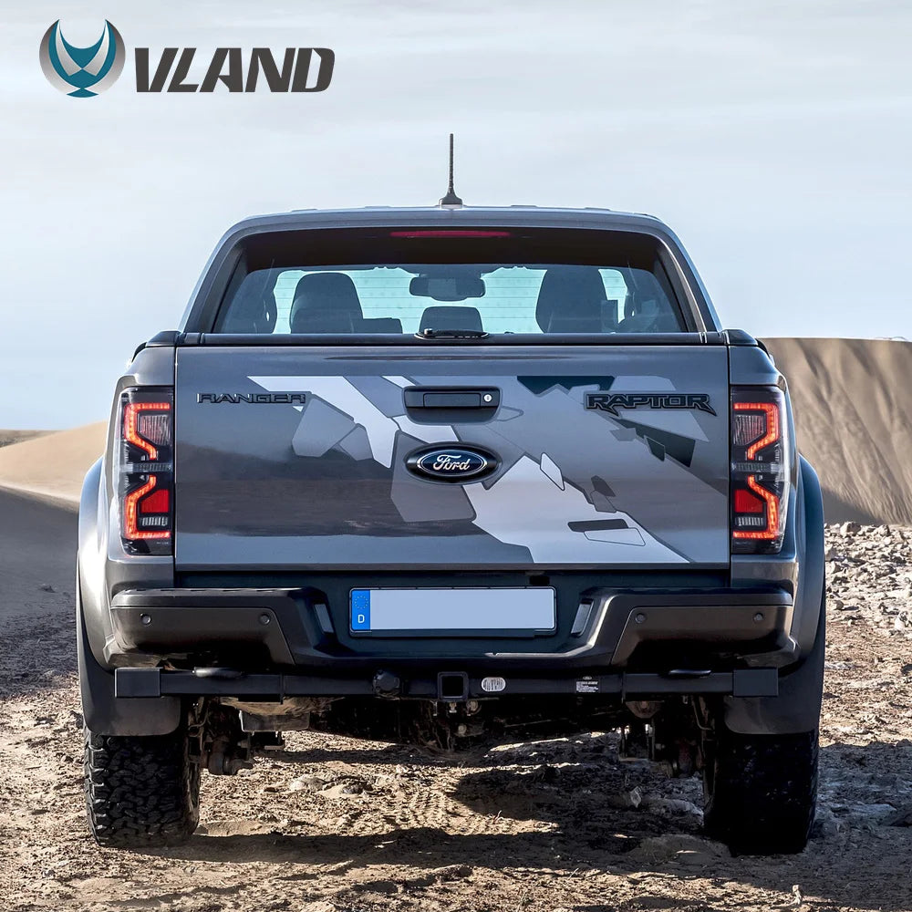 12-22 Ranger Pickup LED Tail Lights by VLAND, Amber Sequential Turn Signal, Rear Lamp Upgrade (Not for US Vehicles)