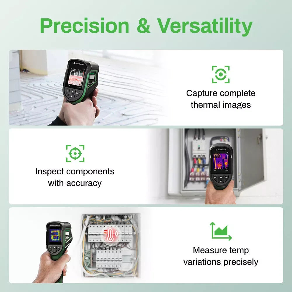 AMPBANK H128 Handheld Thermal Camera 240 x 240 TISR Resolution 24h Battery Life Thermal Imaging Camera 25 Hz Infrared IP65