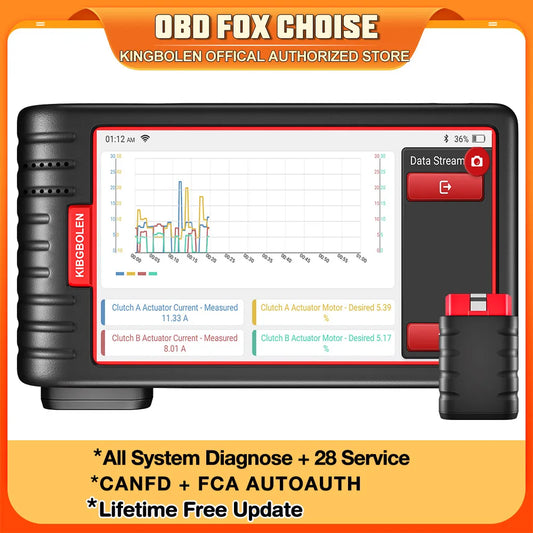 KINGBOLEN S6 OBD2 Scanner All System Car Diagnostic Tools 28 Service BMS/TPMS/ABS CANFD FCA AutoAuth Lifetime Free Update