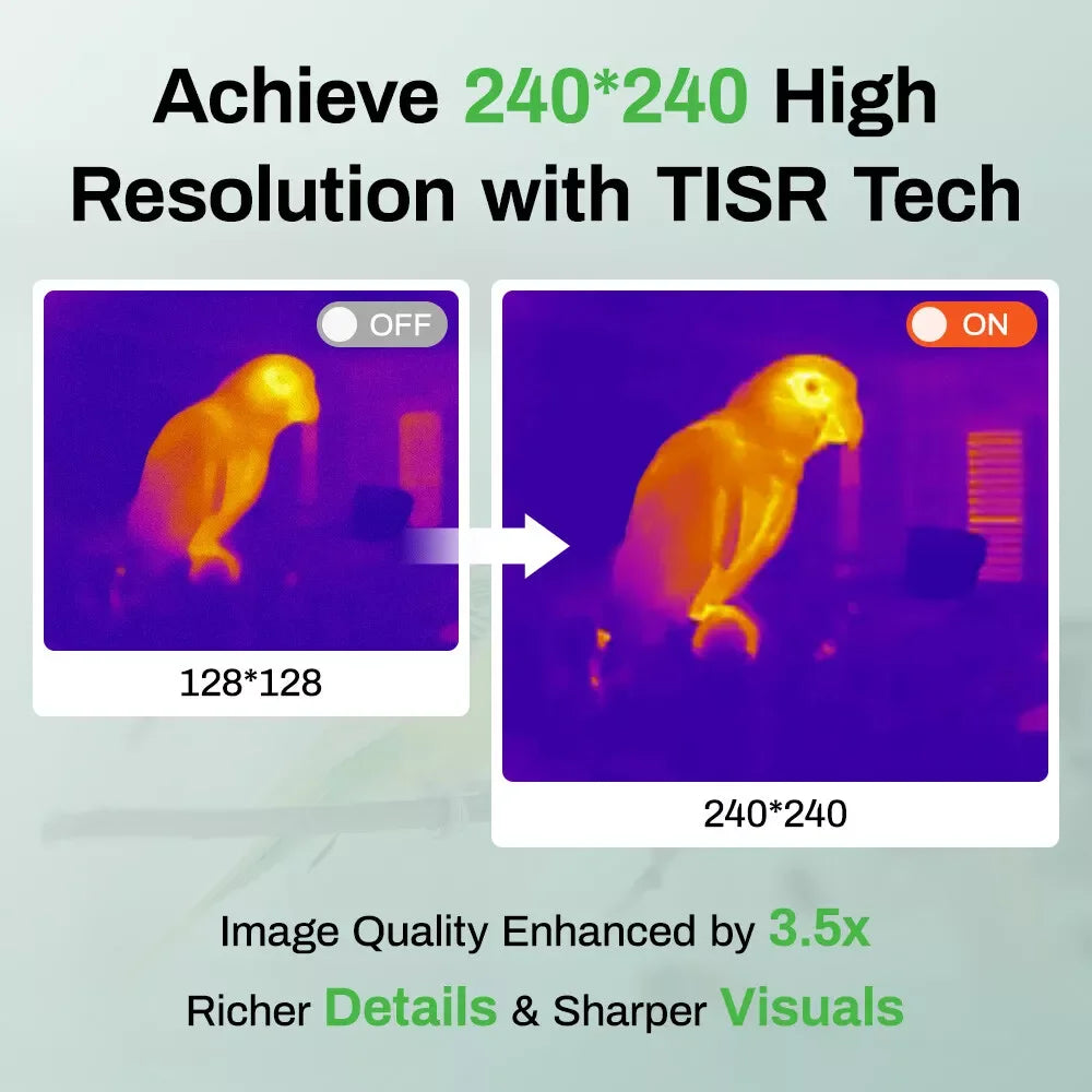 AMPBANK H128 Handheld Thermal Camera 240 x 240 TISR Resolution 24h Battery Life Thermal Imaging Camera 25 Hz Infrared IP65