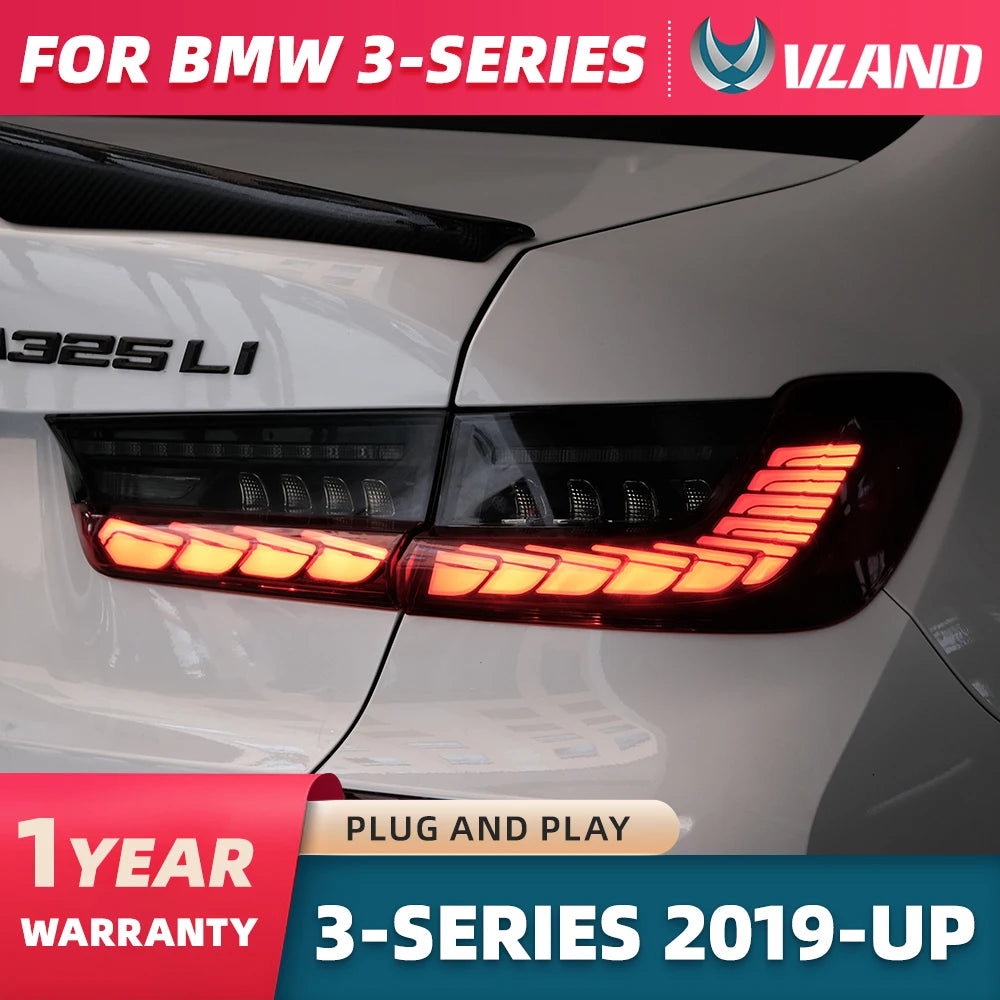 18-24 For BMW 3 Series G20/G80 M3 Vland OLED Tail Lights Sequential Turn Signal With Dynamic Welcome Lighting