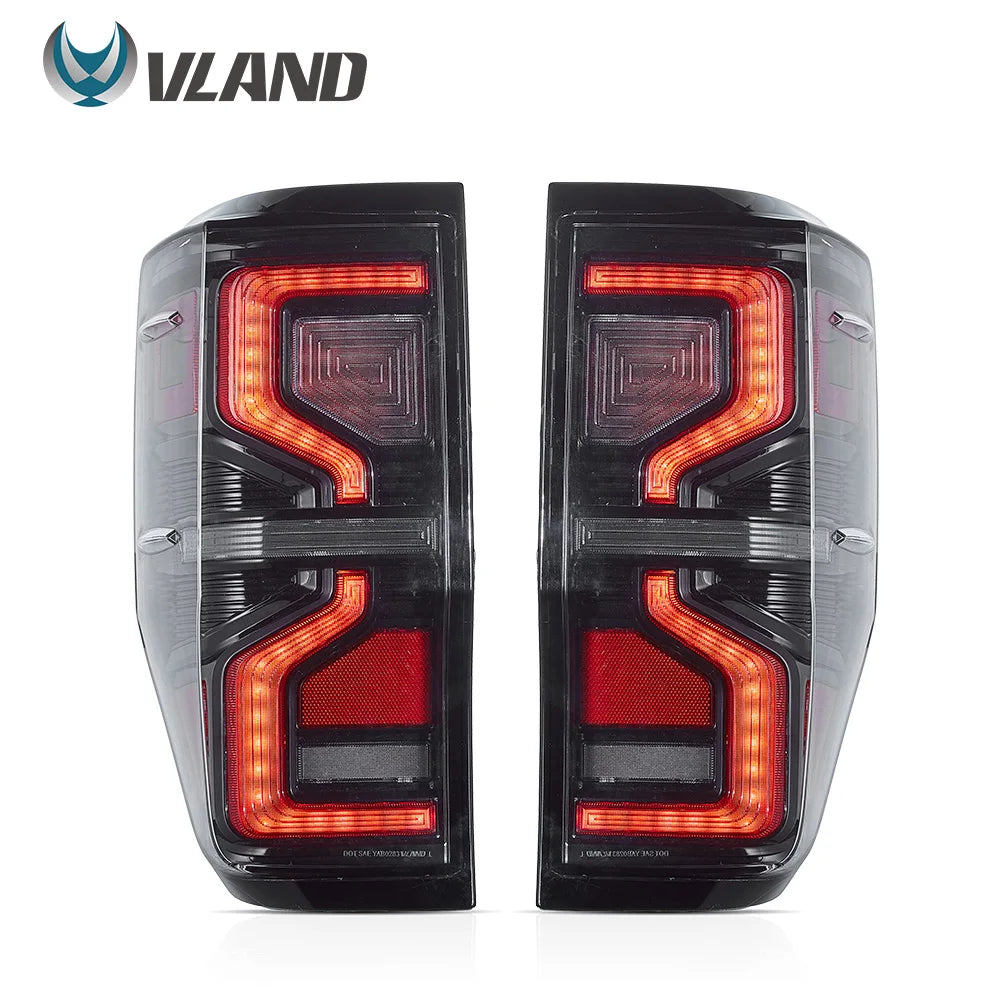 12-22 Ranger Pickup LED Tail Lights by VLAND, Amber Sequential Turn Signal, Rear Lamp Upgrade (Not for US Vehicles)