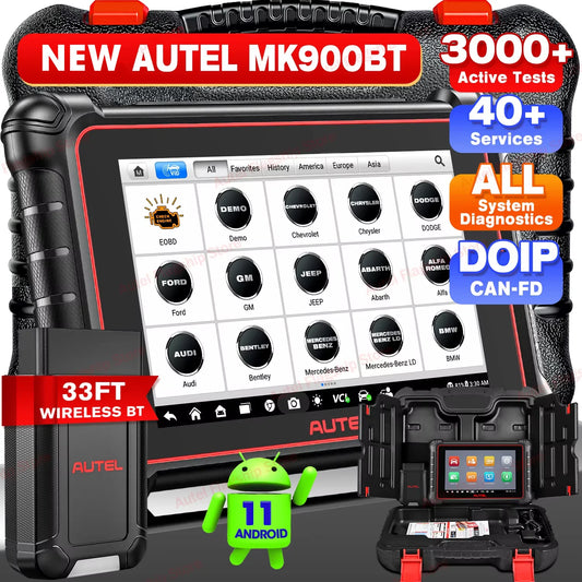 Autel MaxiCOM MK900 BT MK900BT 8 Inch Car Diagnostic Tools 40+ Services CAN FD DOIP OBD2 Scanner Upgrade of MK808BT Pro MK808S