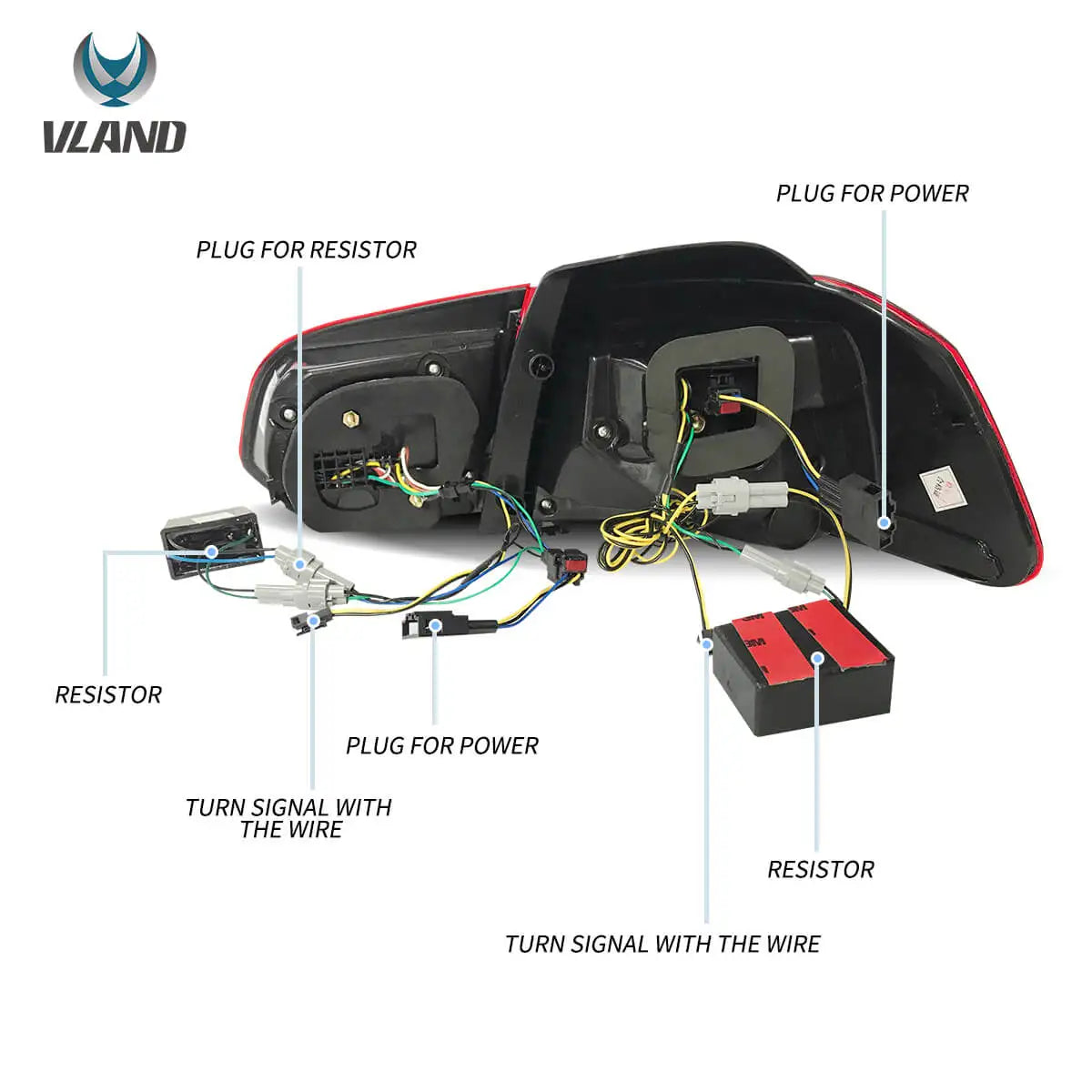 08-14 VW Golf 6th Gen Mk6 Hatchback Vland LED Aftermarket Tail Lights With Amber Sequential Turn Signal