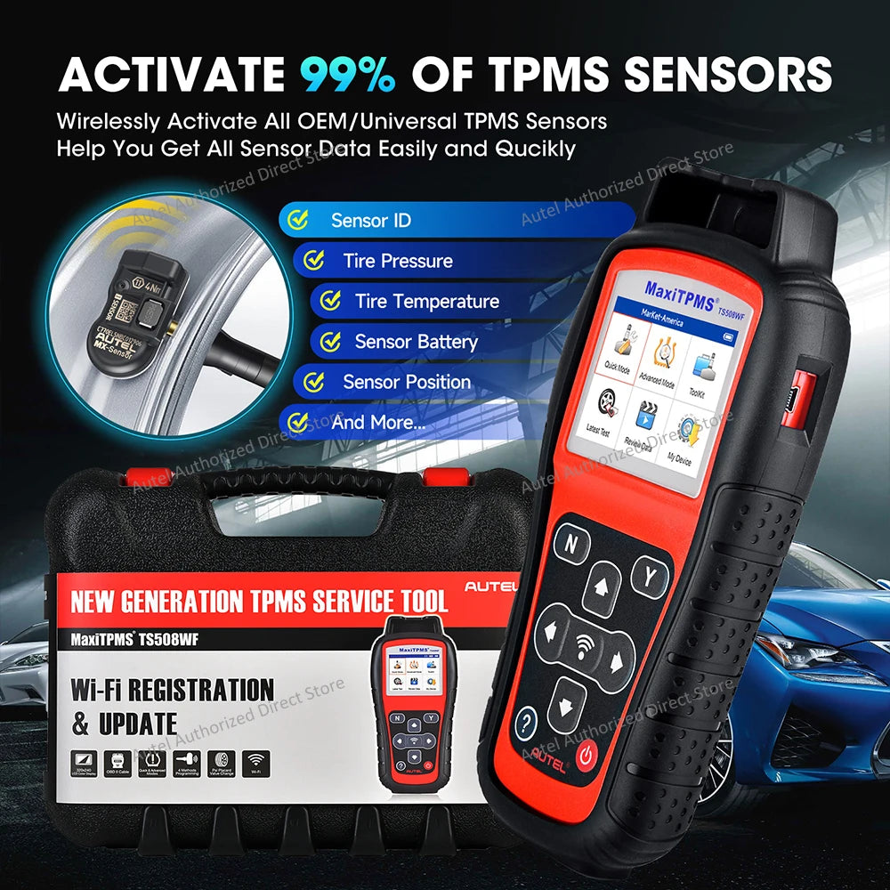 Autel MaxiTPMS TS508WF TPMS Programming Diagnostic Tools Code Reader TPMS System Health Check, Program MX-sensor, TPMS Relearn