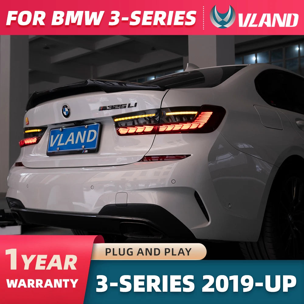 18-24 For BMW 3 Series G20/G80 M3 Vland OLED Tail Lights Sequential Turn Signal With Dynamic Welcome Lighting