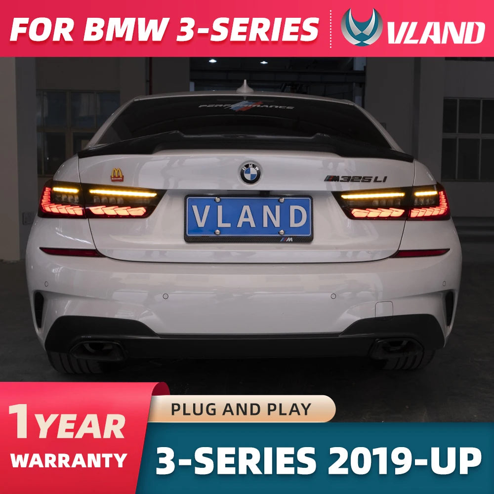 18-24 For BMW 3 Series G20/G80 M3 Vland OLED Tail Lights Sequential Turn Signal With Dynamic Welcome Lighting
