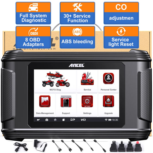 ANCEL MT500 OBD2 Motorcycle Scanner Full System Diagnosis 35+ Reset ECU TPS for BMW Ducati Honda Kawasaki Suzuki Yamaha