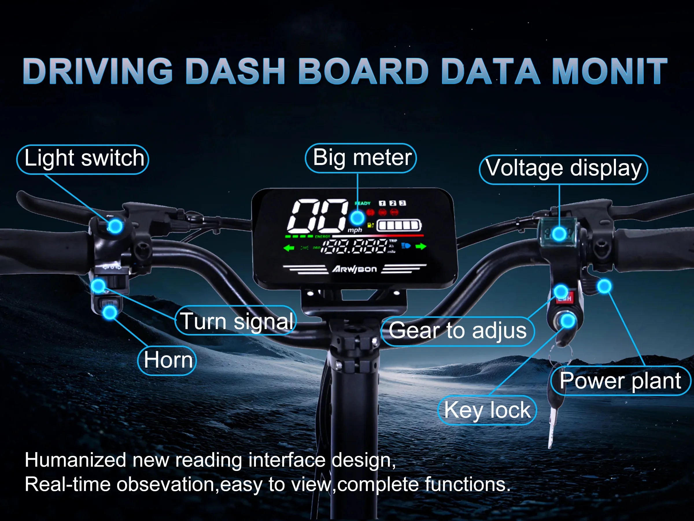 Arwibon GT06 1200W Foldable E-Scooter for Adults -Max Speed 25MPH, 48V 13AH/23.4AH, 11"Off-Road Tires | US Stock, Factory Direct