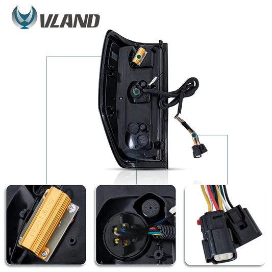12-22 Ranger Pickup LED Tail Lights by VLAND, Amber Sequential Turn Signal, Rear Lamp Upgrade (Not for US Vehicles)