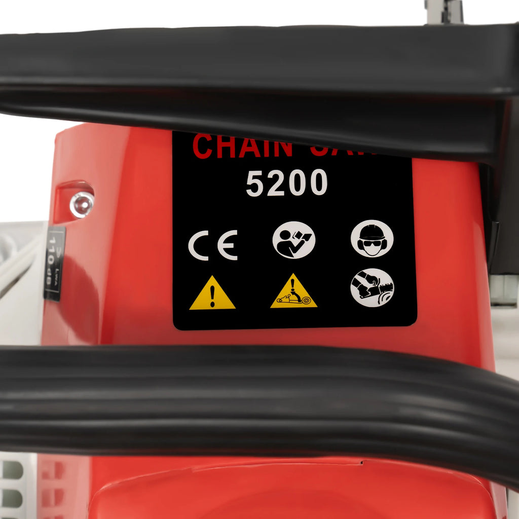 Gasoline Chainsaw with 52cc Engine, 20-inch Bar, and 7500RPM Speed for Heavy-Duty Cutting, Complete with Tool Bag