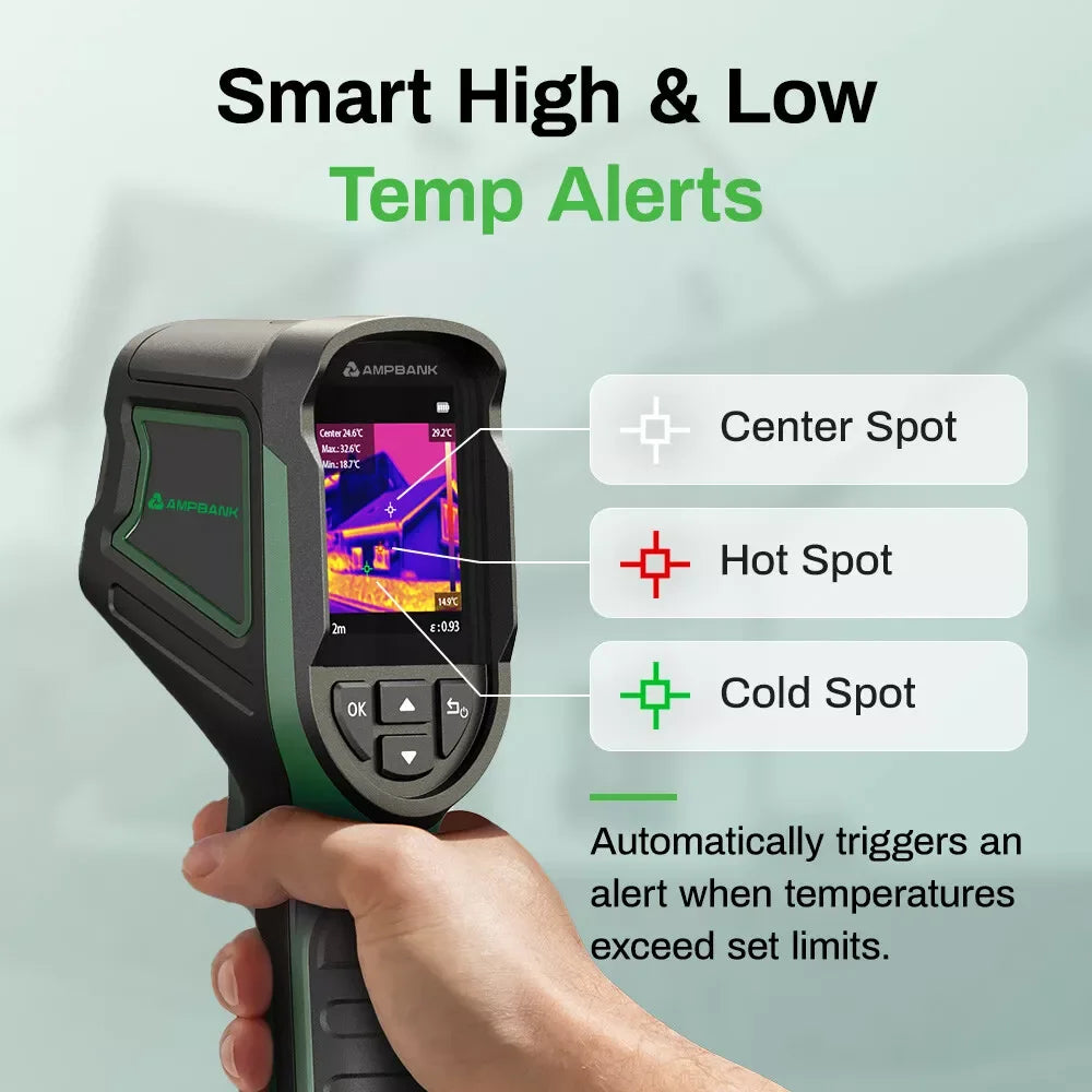 AMPBANK H128 Handheld Thermal Camera 240 x 240 TISR Resolution 24h Battery Life Thermal Imaging Camera 25 Hz Infrared IP65