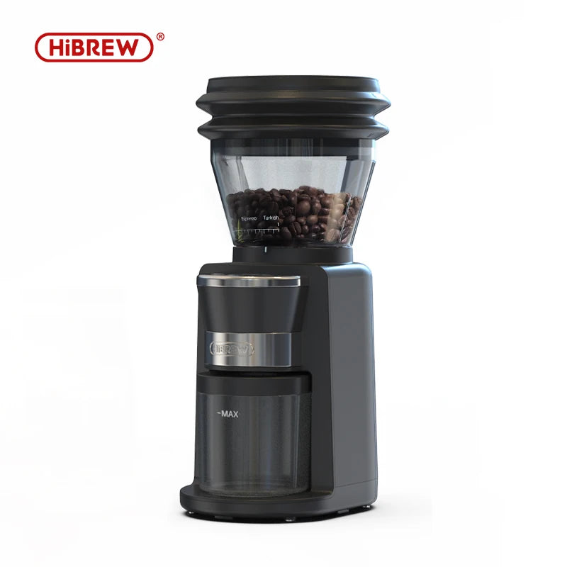 HiBREW Coffee Mill Automatic Electric Coffee Grinder with 31 Gears for Espresso American Coffee Pour Over Visual Bean Storage G3