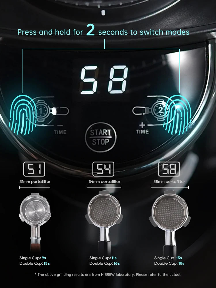 HiBREW Coffee Mill Automatic Electric Coffee Grinder with 31 Gears for Espresso American Coffee Pour Over Visual Bean Storage G3