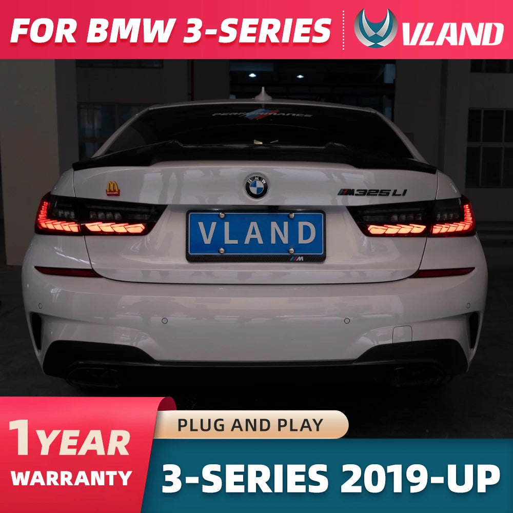 18-24 For BMW 3 Series G20/G80 M3 Vland OLED Tail Lights Sequential Turn Signal With Dynamic Welcome Lighting