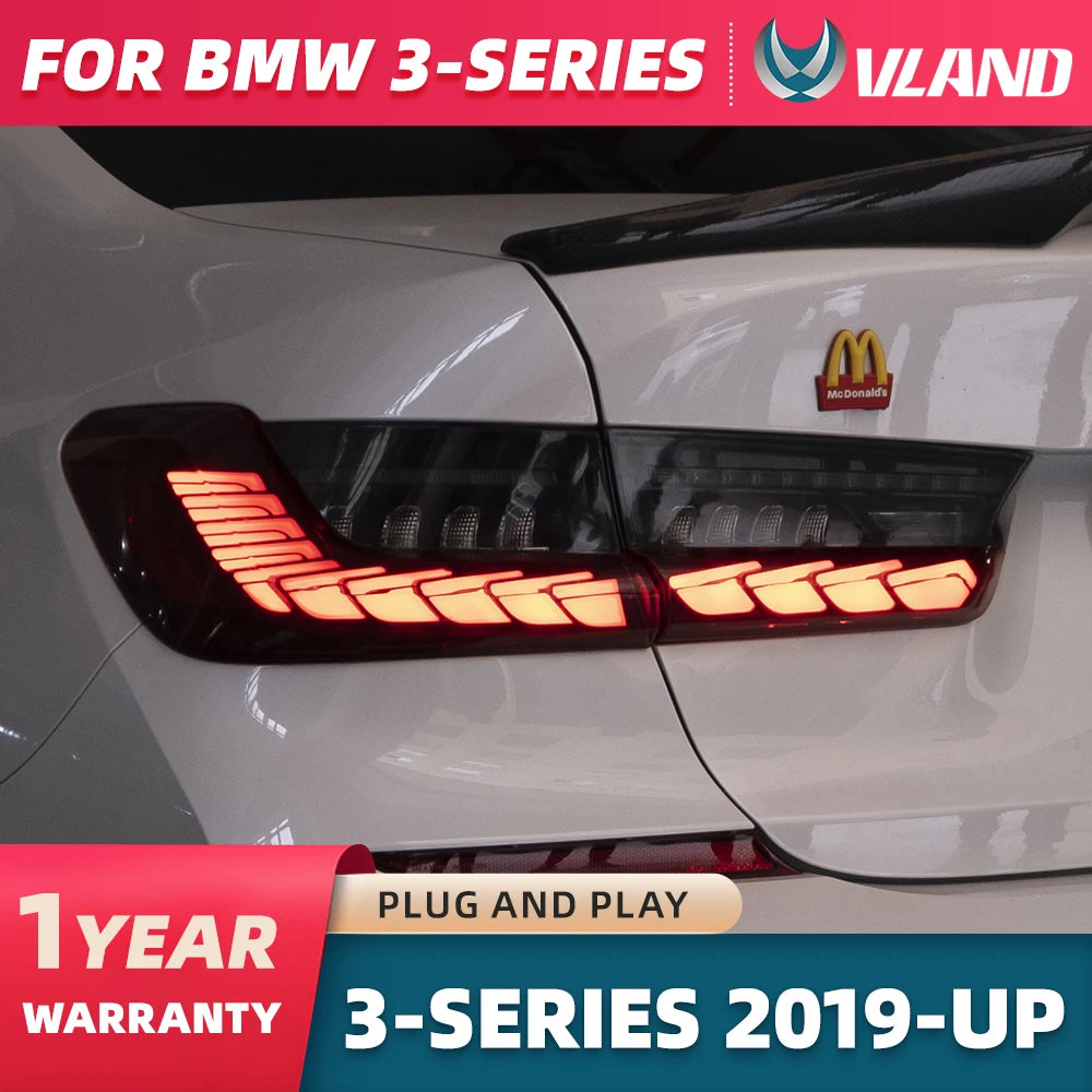 18-24 For BMW 3 Series G20/G80 M3 Vland OLED Tail Lights Sequential Turn Signal With Dynamic Welcome Lighting