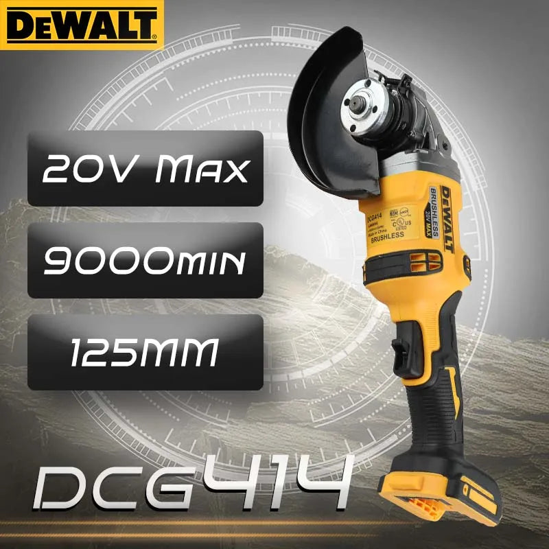 Dewalt DCG414 18V Max XR Brushless Angle Grinder - 125mm, 8800 RPM, Cutting & Polishing for Metal/Wood/Pipe